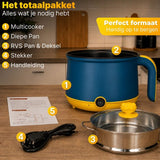 DMG Supply Noodle Pan - Blauw - Elektrische Kookpan - Hotpot - Noodle Kom - 1,8 L - Multicooker