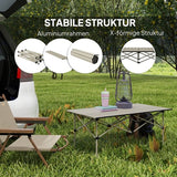 Opvouwbare Campingtafel met Oprolbaar Tafelblad van Aluminium - 95 x 55 cm - Khaki