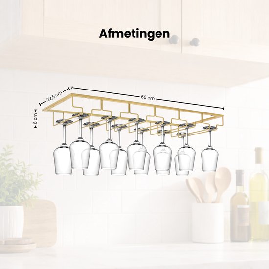 Ophangrek Wijnglazen - glazen - Rijen - Wijnglazenhouder