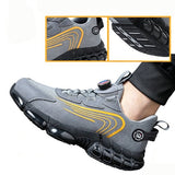 Veiligheidsschoenen Heren - Maat 48 - Stalen Neus & Anti-Perforatie Zool - Lichtgewicht & Ademend - Anti-Slip Werkschoenen met Draaisluiting - Grijs