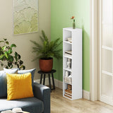 4goodz Boekenkast met 5 Verstelbare Planken - 24x30x134 cm - Wit