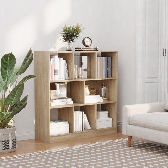 4goodz Boekenkast 8 Vakken 30x 97,5x100 cm - Eikenlook