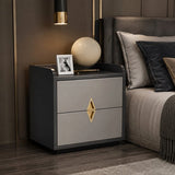 Modern nachtkastje met lade – Luxe nachtkast zwart-grijs – Nachtkastje 53 cm – Stijlvolle nachttafel voor slaapkamer