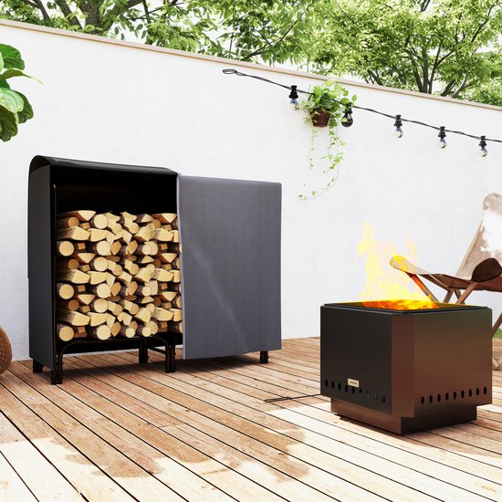 Houtopslagrek 120x36x99 cm met Waterafstotende Hoes