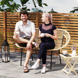 2-zits Rattan Tuinbank in Boho-stijl - Zwart