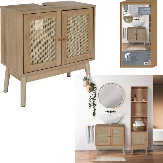 Badkamermeubel-set Bali - Combinatieset Wastafelonderkast + Kolomkast hoog