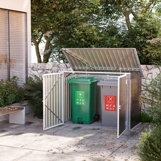 Gegalvaniseerd Stalen Containerombouw - Afvalbak kliko ombouw voor 2 containers