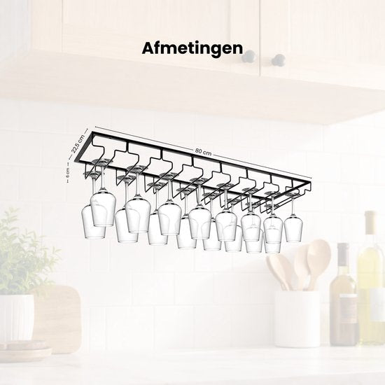 Ophangrek Wijnglazen - glazen - Rijen - Wijnglazenhouder