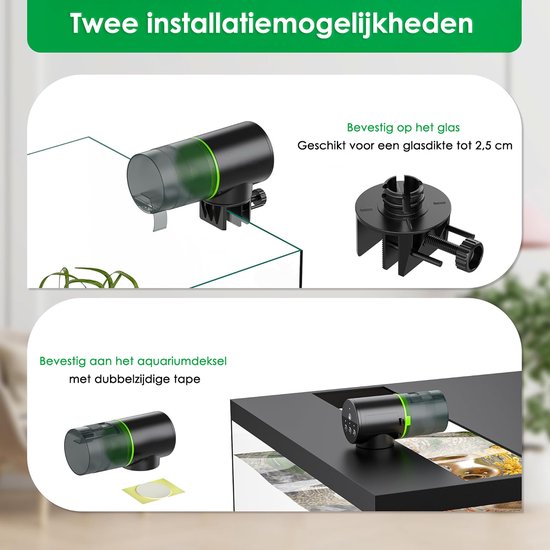 Automatische Voederautomaat met Timerfunctie - 200ml - Geschikt voor Vijver, Vlokken, Korrels en Tetra Visvoer - Visvoer Aquarium