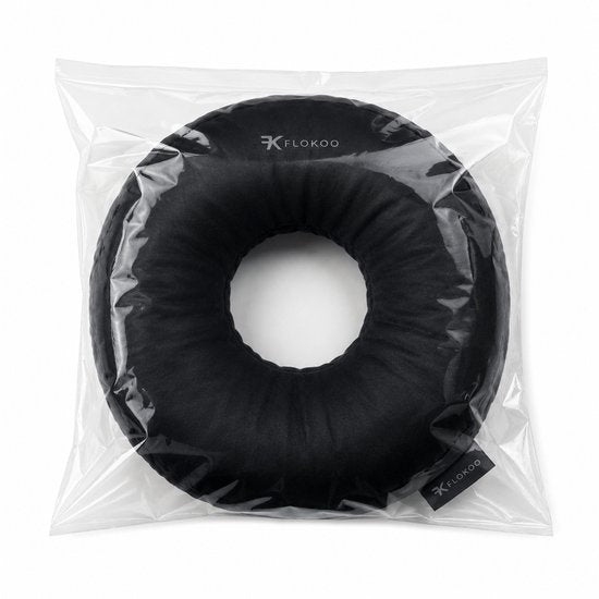 Oorkussen met Gat - Piercing Kussen - Donut Kussen voor Zijslapers - Kussen voor Gevoelige Oren - Verstelbare Vulling - Zwart
