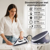 Carewat Stoomstrijkijzer met Stoomgenerator - Wit - 2200W - 1.5L Uitneembare Watertank - 100 g-min Stoomproductie - Keramische Zoolplaat - 3.0 Bar Stoomdruk - Anti-Oververhitting - Geschikt voor alle stoffen