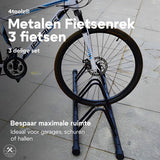 4toolz stabiel stalen fietsenrek voor drie fietsen - Zwart