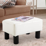4goodz Hocker Kunstleren Voetenbank Poef 02-0240 - Wit