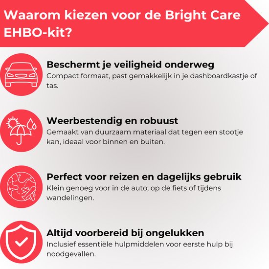 104-Delige EHBO Kit - Noodpakket - EHBO voor Auto, Thuis, en - Kit met en - en