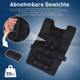 20 kg Gewichtsvest verstelbaar - zwart