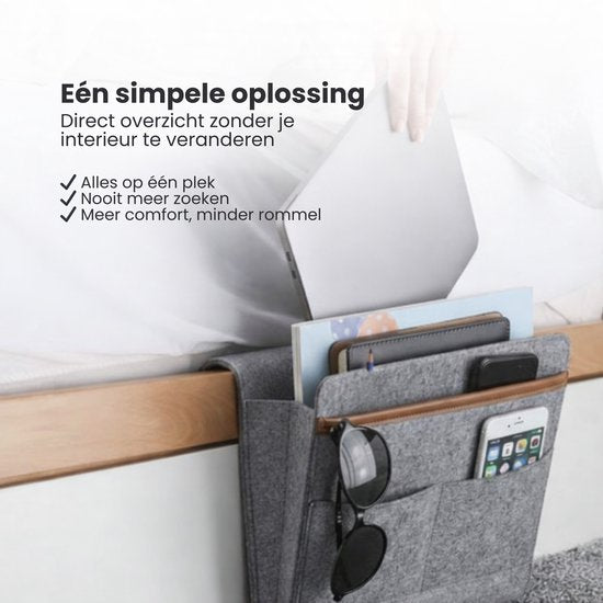 Bedside Pocket - Vilten Opbergzak voor Bed of Bank - Bedorganizer