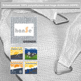 hanSe® Schaduwdoek Rechthoek Waterdoorlatend 5x7 m Lichtgrijs