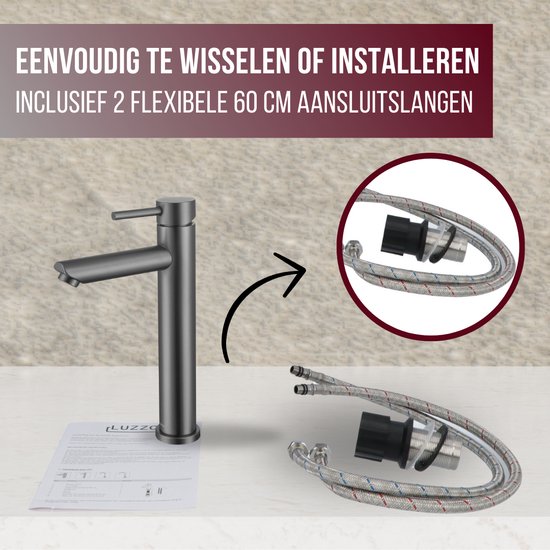 Luzzo® Como - RVS Wastafelkraan Hoog