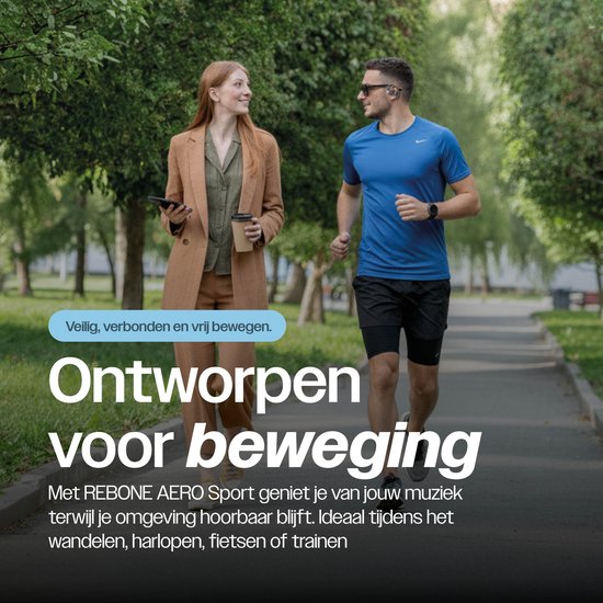 REBØNE® Sport Oortjes - Oordopjes Draadloos - Open ear - Draadloze - Bluetooth Koptelefoon