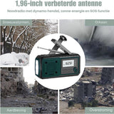 Draagbare NoodRadio Solar Opwindbaar - Powerbank Zonneenergie met - Noodpakket - Draagbare Radio