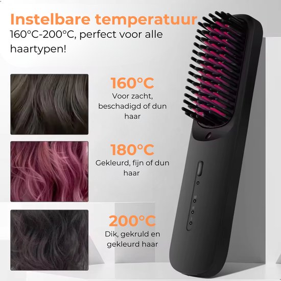 Elektrische Stijlborstel 2.0 - Warmteborstel - Haarborstel - Stijltang - Draadloos - 2024 Model