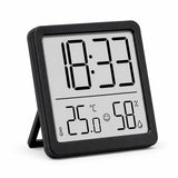 Digitale Thermometer Hygrometer met Klok – Binnen Thermometer – Luchtvochtigheidsmeter – Groot LCD Display – Temperatuur, Luchtvochtigheid & Tijd – Zwart
