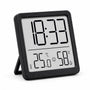 Digitale Thermometer Hygrometer met Klok – Binnen Thermometer – Luchtvochtigheidsmeter – Groot LCD Display – Temperatuur, Luchtvochtigheid & Tijd – Zwart