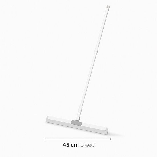 Vloertrekker met Steel – Douchewisser – Vloerwisser – Trekker voor Badkamer – Watertrekker – Vloertrekker 45 cm – Wit
