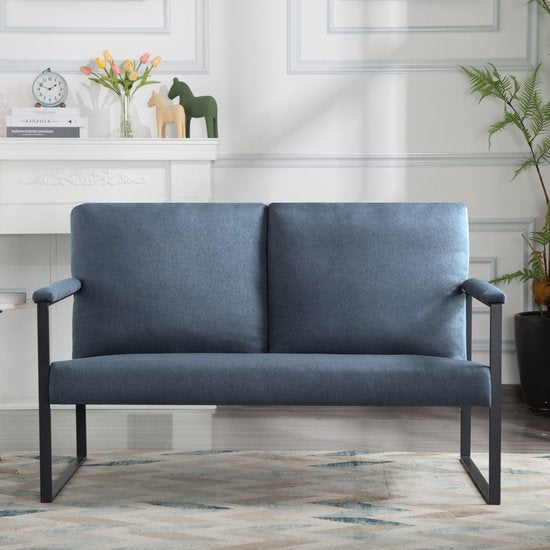 Zitbank voor 2 Personen - Blauw - 125 x 80 x 77 cm - Loveseat - Stijlvol en Comfortabel voor Elk Interieur