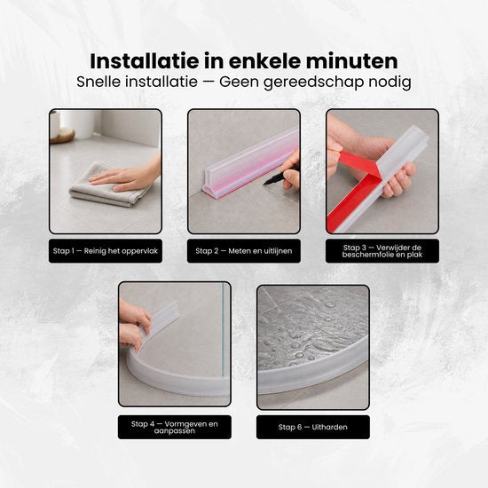 Waterkering - Siliconen - 1 Meter - Zelfklevende Kitrand - Waterdrempel - Douche dorpel