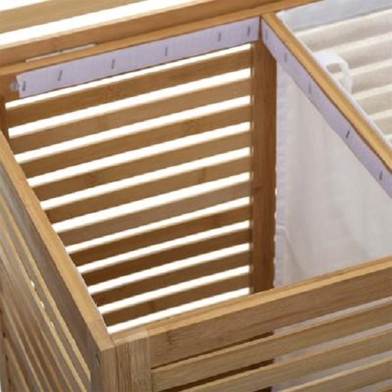 5Five® Sicela Bamboe Wasmand met 2 vakken - 110 liter - Bruin