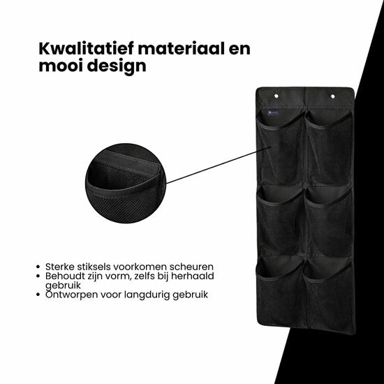 Schoenenkast Hangend - Schoenenzak 6 vakken - Opbergen van Schoenen aan Deur - Schoenenzak Zwart - Oplossing voor rondslingerende schoenen - Hoogwaardige Schoenenkast