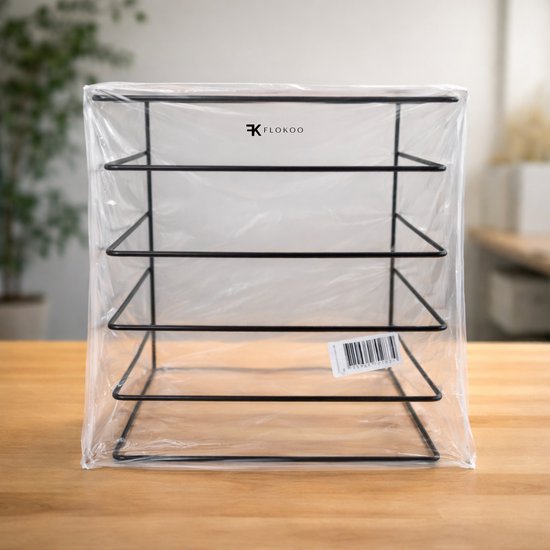 LP Opbergsysteem - Zwart - Elpee Opbergrek - Platenrek van Metaal - Opbergrek LP - Vinyl OpbergSysteem - 50 tot 60 Platen - Bordenstandaard