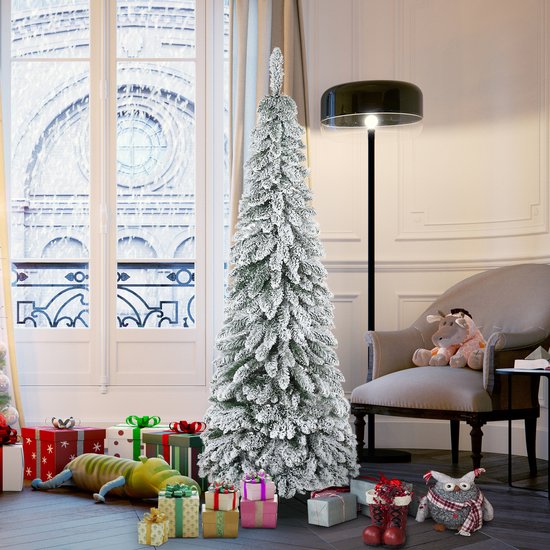 Kunstkerstboom Smal met Sneeuw - 180 cm - Ø74 cm