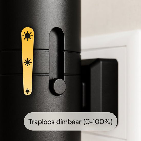 Fidali Stekkerlamp Dimbaar - Nachtlamp met Dag- en Nachtsensor voor Stopcontact - Zwart - Set van 2