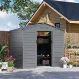 Tuinhuis van Weerbestendig Metaal - afsluitbare schuifdeur 213x131x192 cm - grijs