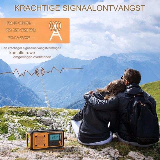 Draagbare NoodRadio Solar Opwindbaar - Powerbank Zonneenergie met - Noodpakket - Draagbare Radio