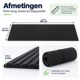 Kabelmat voor Vloer – Kabelbeschermer voor Laadkabel & Verlengsnoer – Oprolbare Kabelbrug – 3 mm Dik – Zwart – 180 X 40 cm
