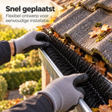 Marterborstel & Dakgootborstel 9 Meter – Marterwering voor Dak en Dakgoot – Bladvanger – 9x 100 cm – Ø 9 cm – Inclusief Koppelhaken – Zwart