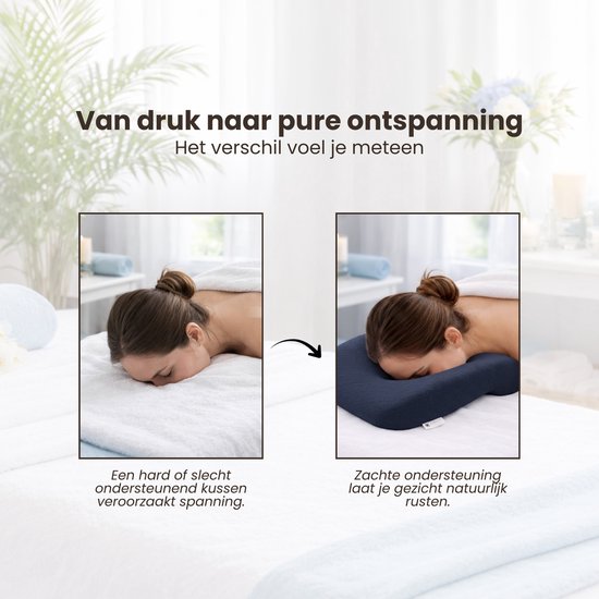Gezichtskussen voor Massage - Blauw - Massage Kussen - Massagekussen voor Kind en Volwassenen - Hoofdsteun Massagetafel