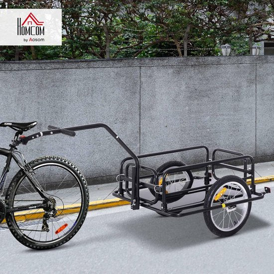 4goodz Aanhangwagen koppeling transportaanhanger fietskar bolderwagen - Zwart