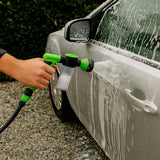 Autospuit met Zeepdispenser – Foam Gun voor Tuinslang – 8 Standen Spuitpistool – Autowas Spuit – Sproeikop met Zeepreservoir