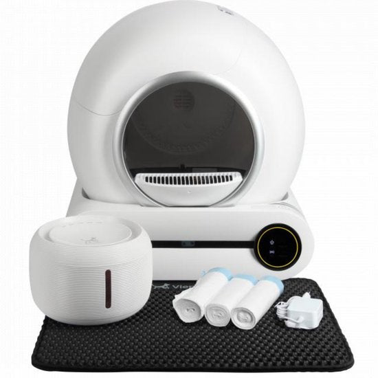 Viervoeter - Automatische Kattenbak - Zelfreinigend - incl Matje en 3 rollen Opvangzakjes