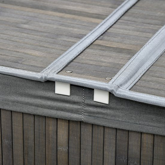 4goodz 100 L Wasmand Bamboe met Deksel 2 Secties - Uitneembare Waszak