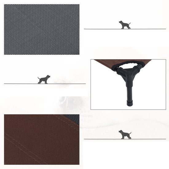Ventilerend Hondenligbed 92x76x18cm- Comfortabele hondenstretcher - Bruin