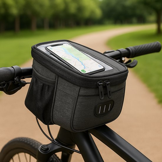 Fietstas Voor Aan Het Stuur – Waterdicht, Met Telefoonhouder – 8L Inhoud – Reflecterend – Universeel Voor Elke Fiets – Ideaal Voor Fietsvakantie, Woon-werkverkeer en Dagtrips