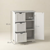 4goodz Buffetkast Badkamer Ladekast, 3 Laden, 3 Planken, MDF, Wit