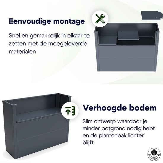 4gardenz® Plantenbak Metaal voor Buiten met Verhoogde Bodem