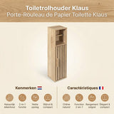 Toiletrolhouder met Reserverolhouder Klaus wc kastje staand Hout