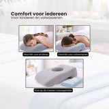 Gezichtskussen voor Massage - Grijs - 36 cm x 25 x 11 cm - Massage Kussen - Massagekussen voor Kind en Volwassenen - Hoofdsteun Massagetafel
